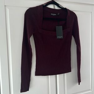 NWT Square Neck Ribbed Sweater - XS